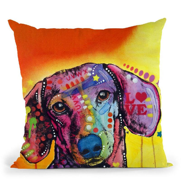 Tilt Dachshund Love Throw Pillow By Dean Russo