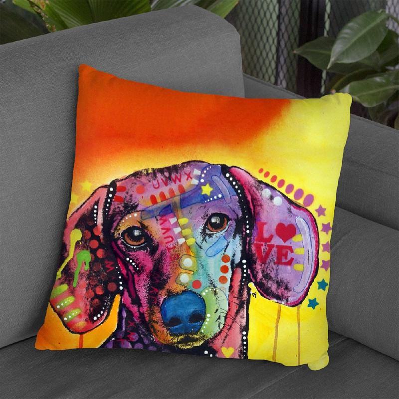 Tilt Dachshund Love Throw Pillow By Dean Russo
