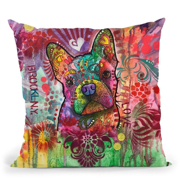 Frenchie Jacket Throw Pillow By Dean Russo