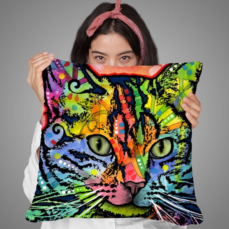Cat Throw Pillow By Dean Russo