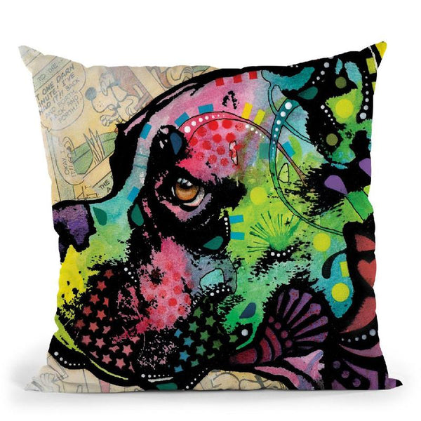 Boxer Square Throw Pillow By Dean Russo