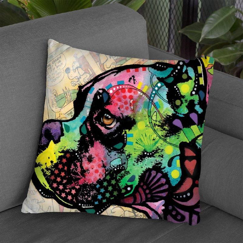 Boxer Square Throw Pillow By Dean Russo
