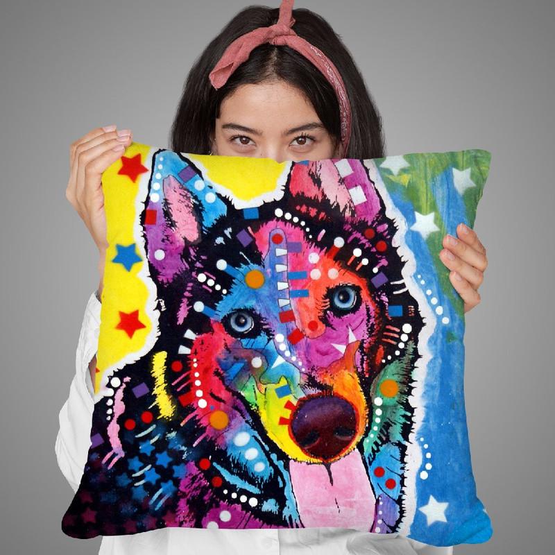 Husky Ii Throw Pillow By Dean Russo