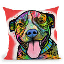 Smiling Pit Bull Zoey Throw Pillow By Dean Russo