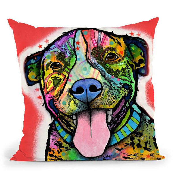 Smiling Pit Bull Zoey Throw Pillow By Dean Russo