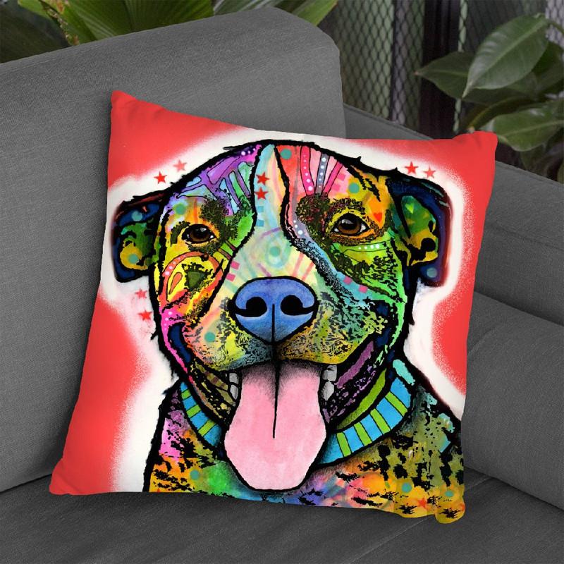 Smiling Pit Bull Zoey Throw Pillow By Dean Russo