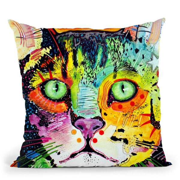 Straight Cat Throw Pillow By Dean Russo