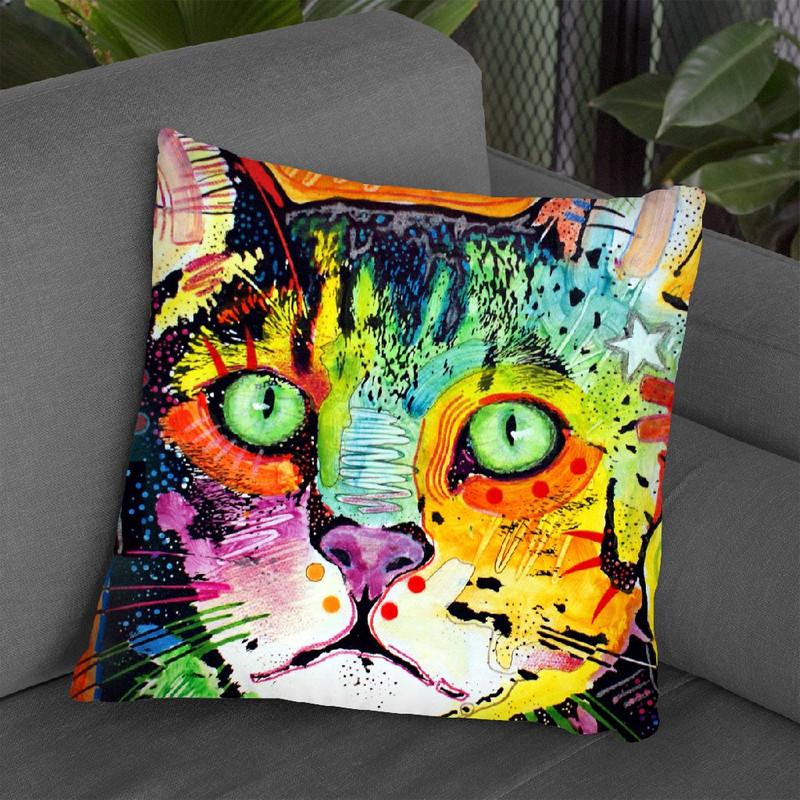 Straight Cat Throw Pillow By Dean Russo