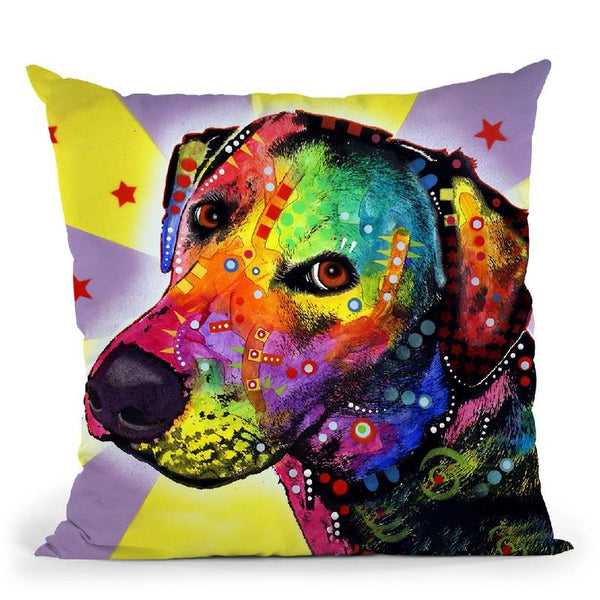 Yellow Sorta Lab Throw Pillow By Dean Russo