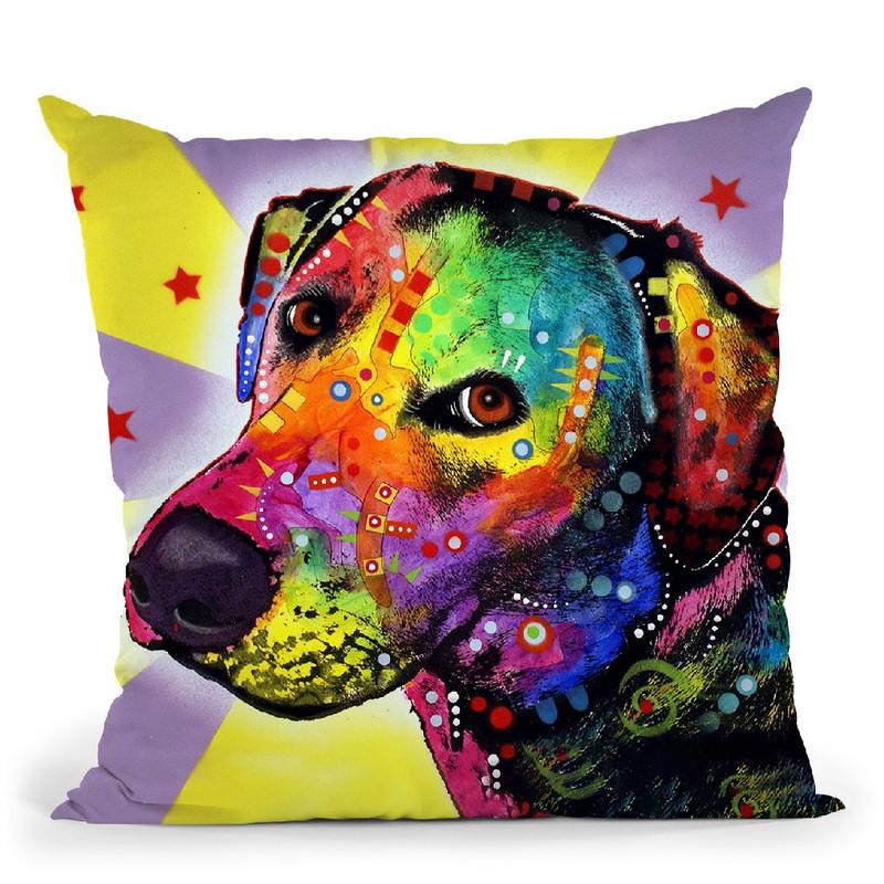 Yellow Sorta Lab Throw Pillow By Dean Russo