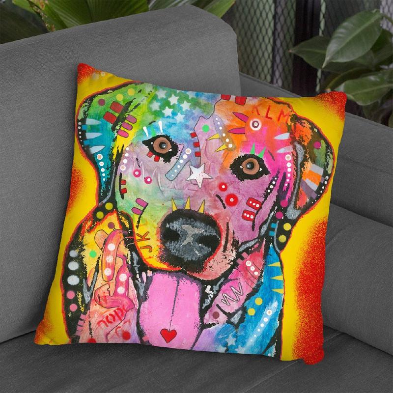 Labrador Square Throw Pillow By Dean Russo