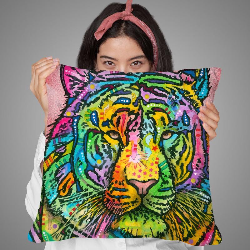 Tiger Throw Pillow By Dean Russo