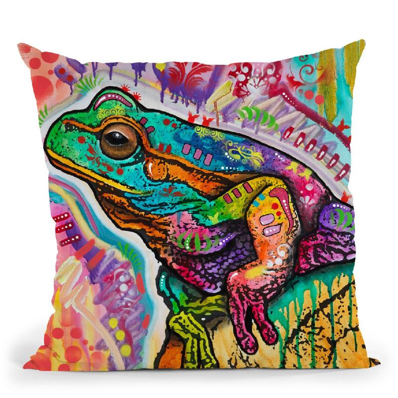 Psychedelic Frog Throw Pillow By Dean Russo