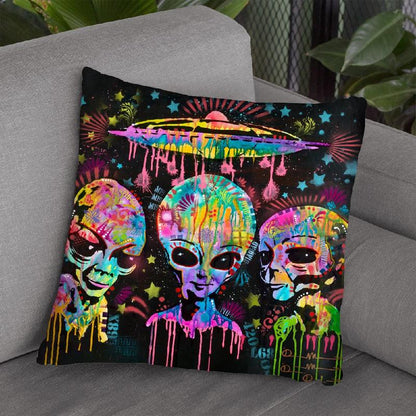 Aliens Throw Pillow By Dean Russo