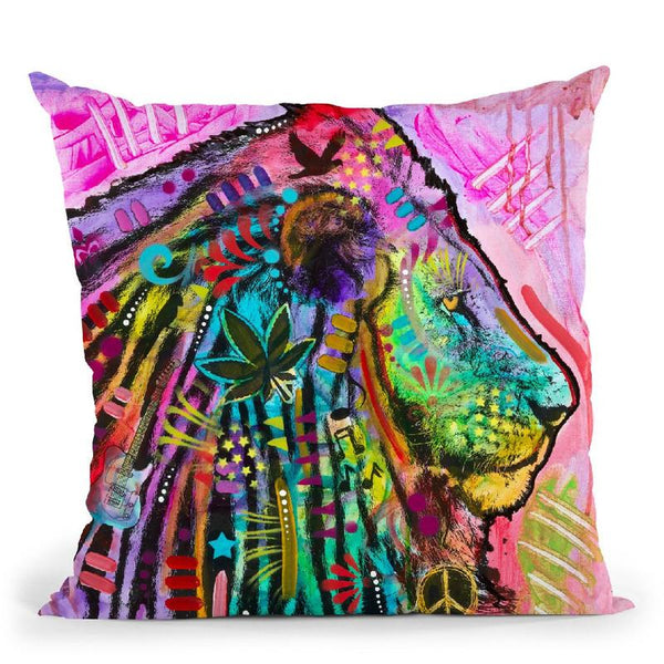 Syco-Delic Lion Throw Pillow By Dean Russo