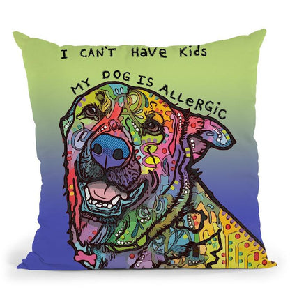 Allergic Throw Pillow By Dean Russo