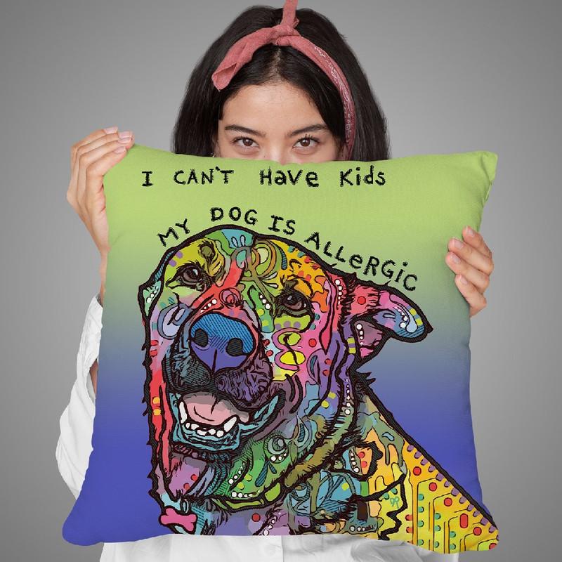 Allergic Throw Pillow By Dean Russo