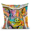 The Pig Throw Pillow By Dean Russo