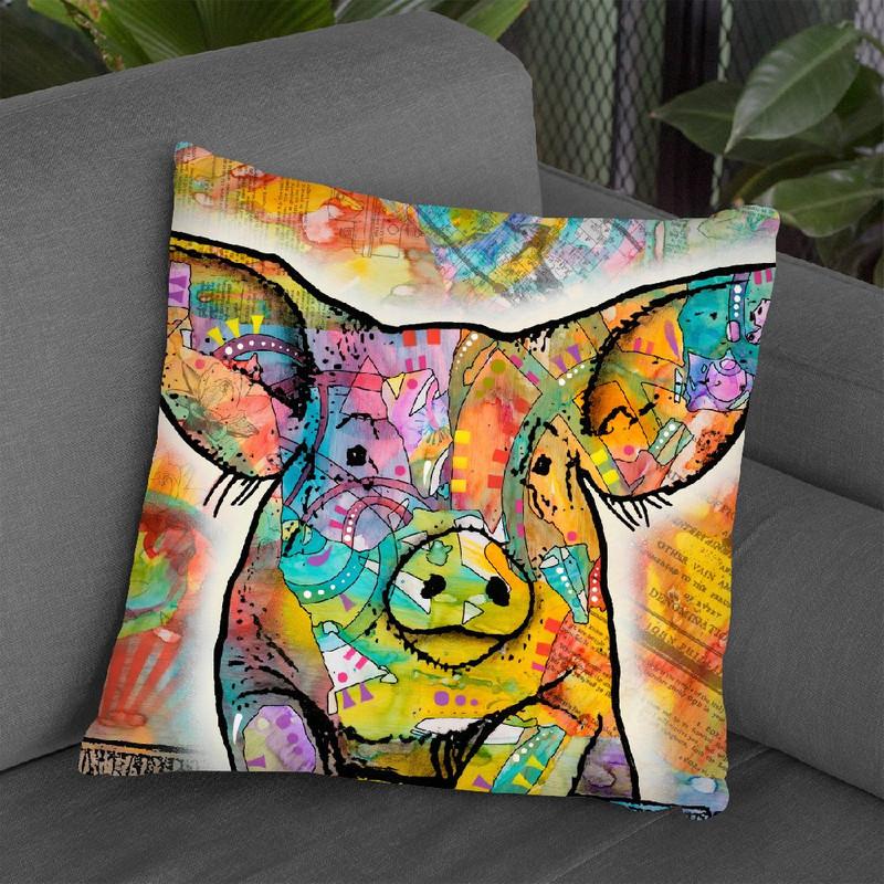The Pig Throw Pillow By Dean Russo