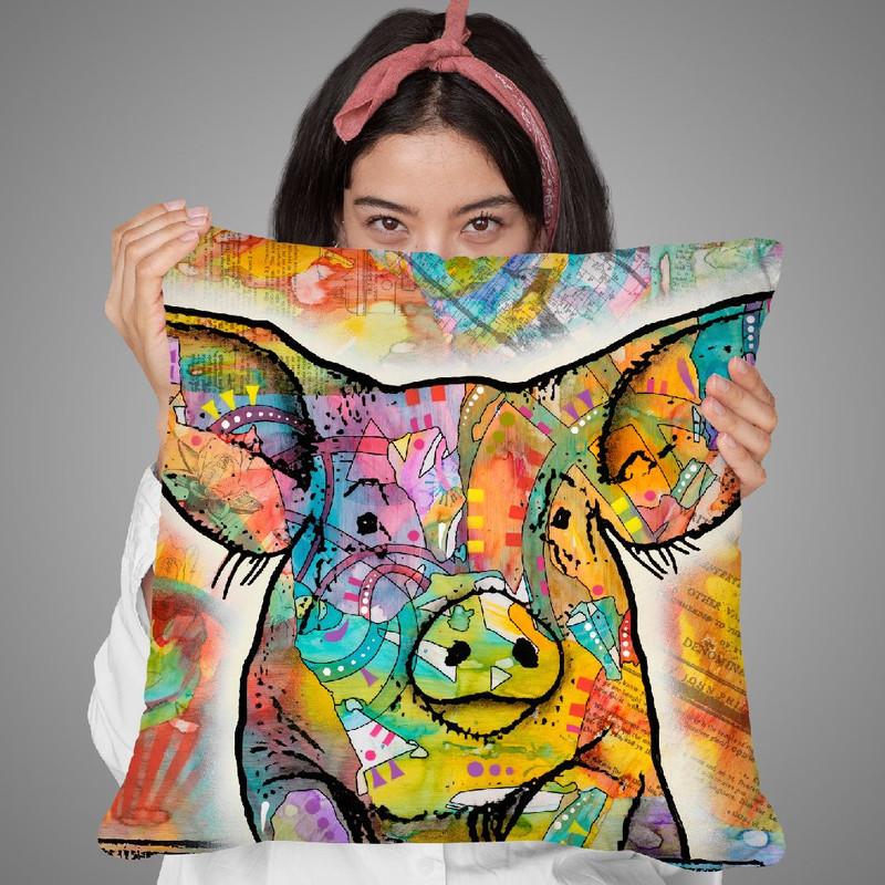 The Pig Throw Pillow By Dean Russo