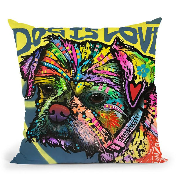 Dog Is Love (Heart) Throw Pillow By Dean Russo