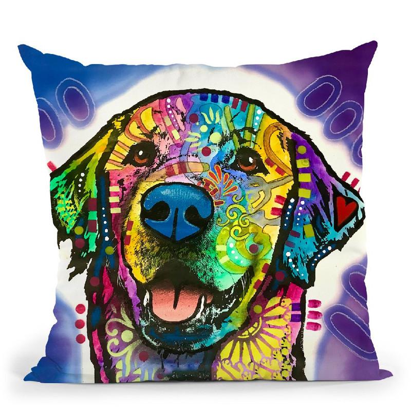 Heartfelt Retriever Throw Pillow By Dean Russo