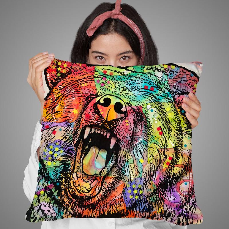 Grizzly Throw Pillow By Dean Russo