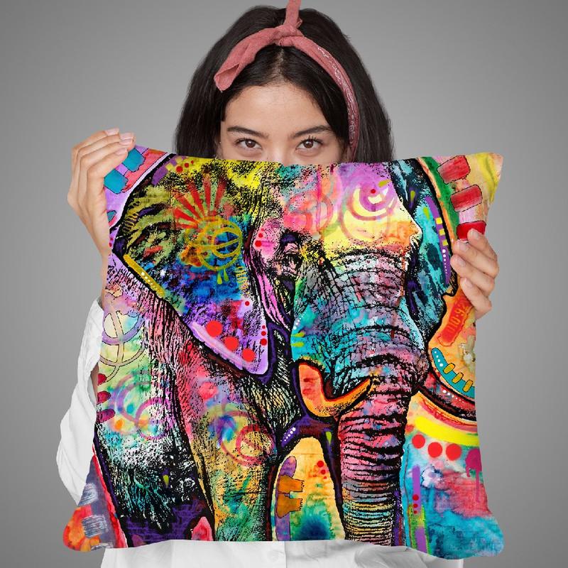 Elephant In Charge Throw Pillow By Dean Russo