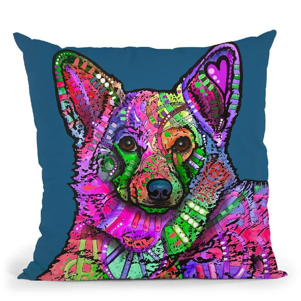 Indelible Corgi Throw Pillow By Dean Russo
