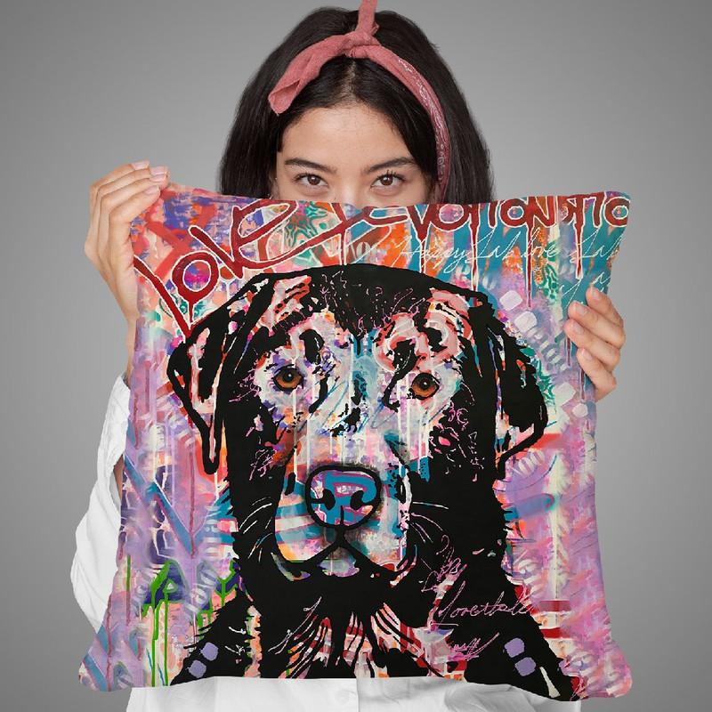 Love Devotion Lab Throw Pillow By Dean Russo