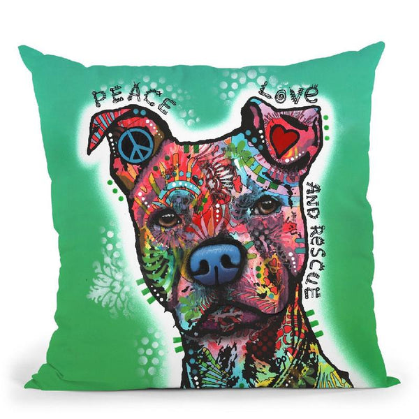 Peace, Love, And Rescue Throw Pillow By Dean Russo