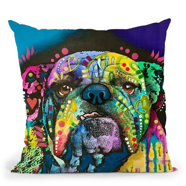 Straight On Bull Throw Pillow By Dean Russo