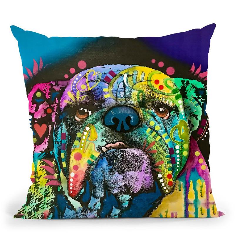 Straight On Bull Throw Pillow By Dean Russo