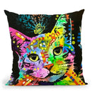 Tilt Cat Butterfly Throw Pillow By Dean Russo