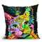 Tilt Cat Butterfly Throw Pillow By Dean Russo