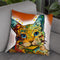 Tilt Cat Earth Tone Throw Pillow By Dean Russo