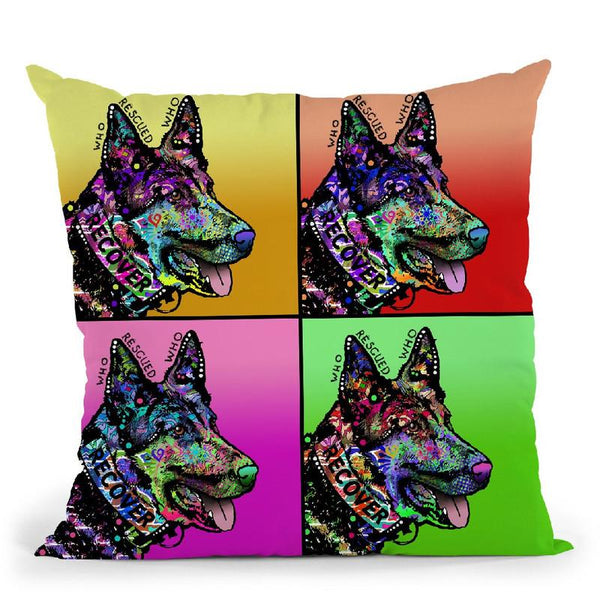 Who Rescued Who 4X Throw Pillow By Dean Russo