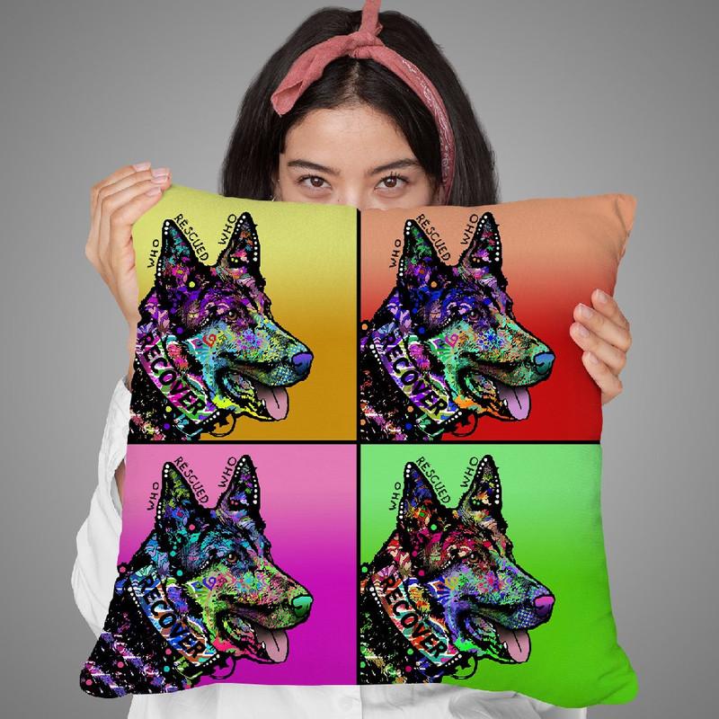 Who Rescued Who 4X Throw Pillow By Dean Russo