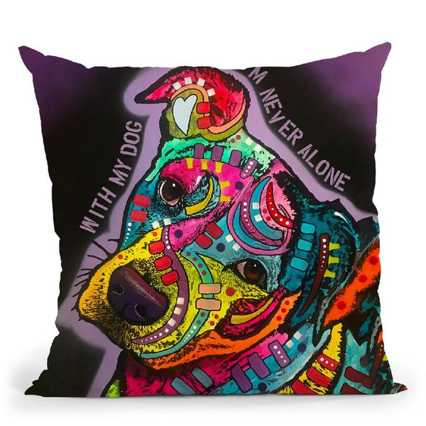 With My Dog Throw Pillow By Dean Russo