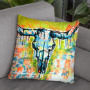 Bull Skull Throw Pillow By Dean Russo