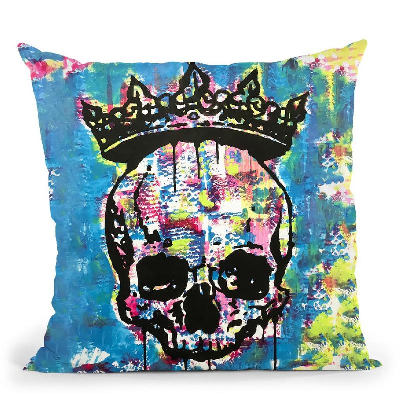 Crowned Skull Throw Pillow By Dean Russo
