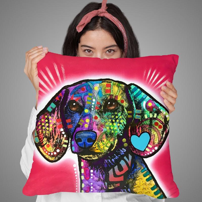 Luv Doxie Throw Pillow By Dean Russo
