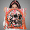 Orange Skull Throw Pillow By Dean Russo