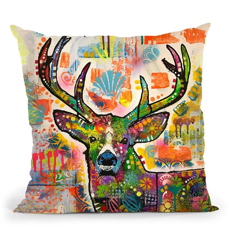 Patch Buck Throw Pillow By Dean Russo