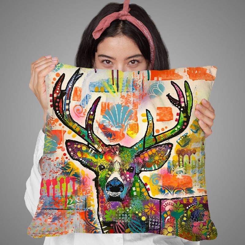 Patch Buck Throw Pillow By Dean Russo