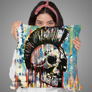 Punk Skull Throw Pillow By Dean Russo