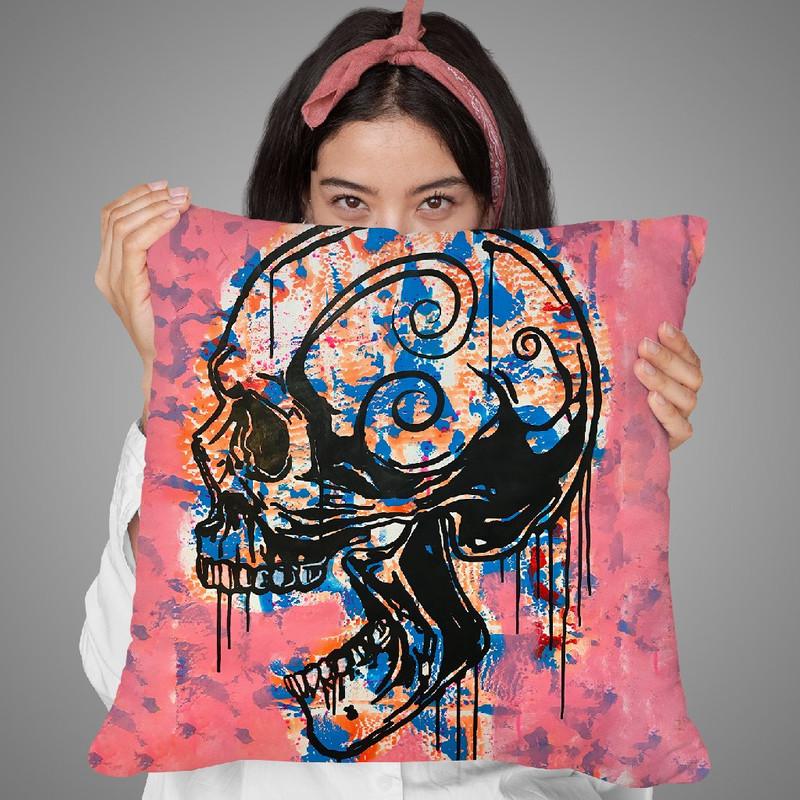 Screaming Skull 1 Throw Pillow By Dean Russo