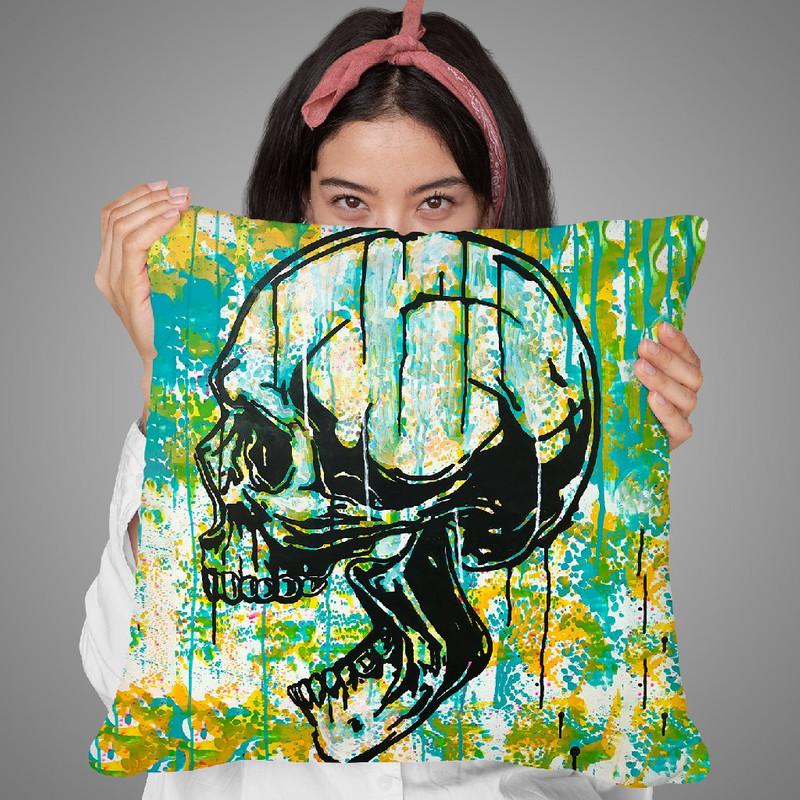 Screaming Skull 2 Throw Pillow By Dean Russo