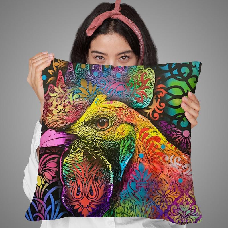 Rooster Throw Pillow By Dean Russo