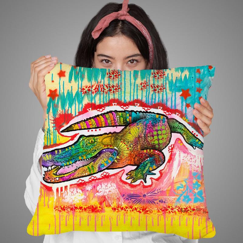 Alligator 2 Throw Pillow By Dean Russo